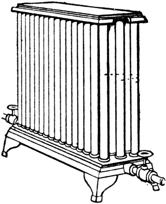 Black and white drawing of the refrigeration unit clipart