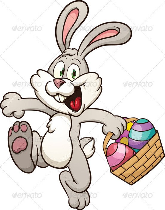 Hopping Easter Bunny Cartoon Jumping