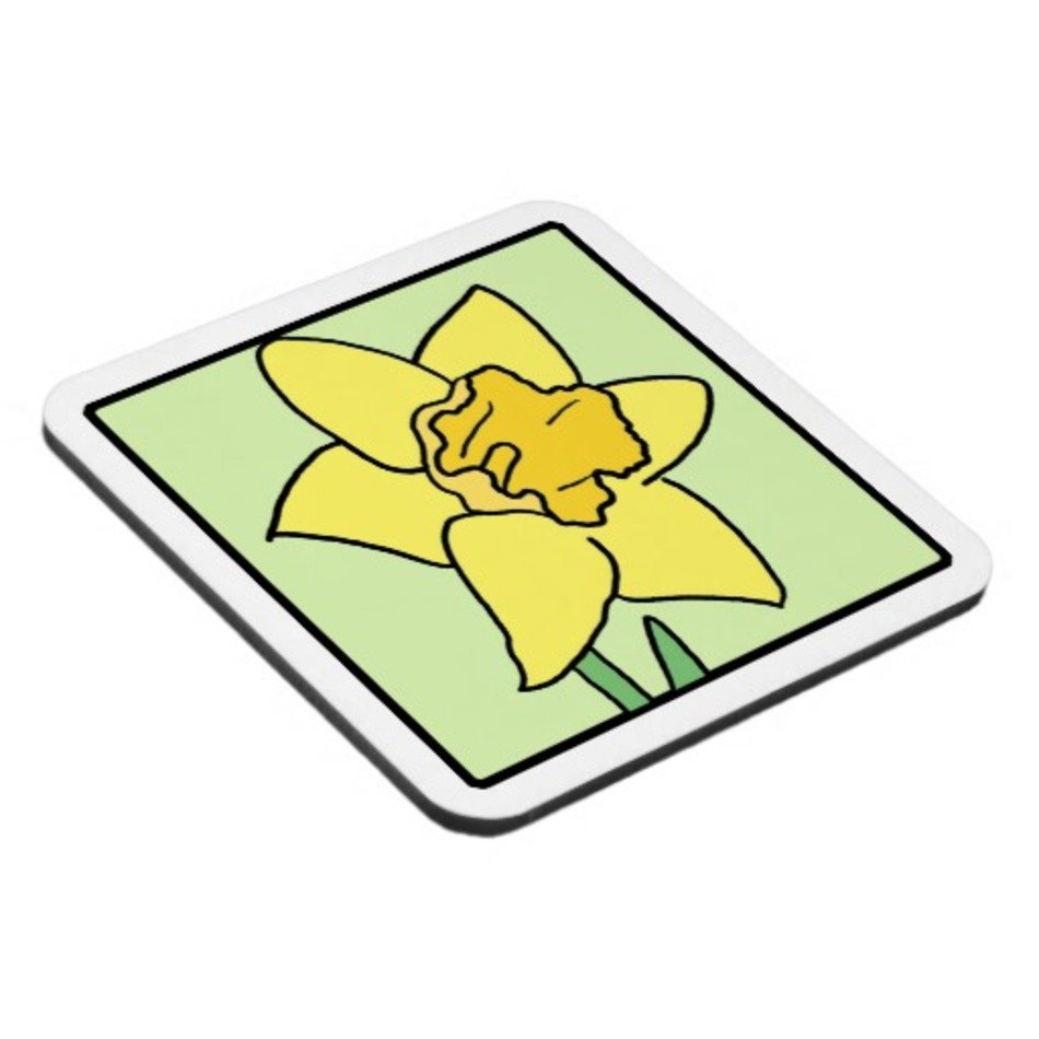 Cartoon Daffodil Spring Garden Flower Beverage Coaster