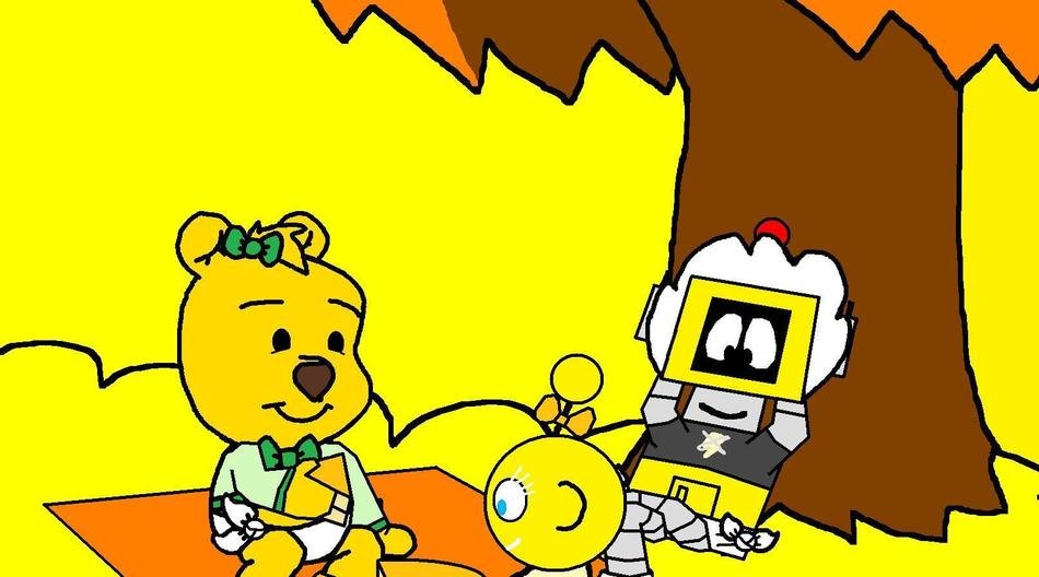 Winnie the Pooh and the Minion in the Forest