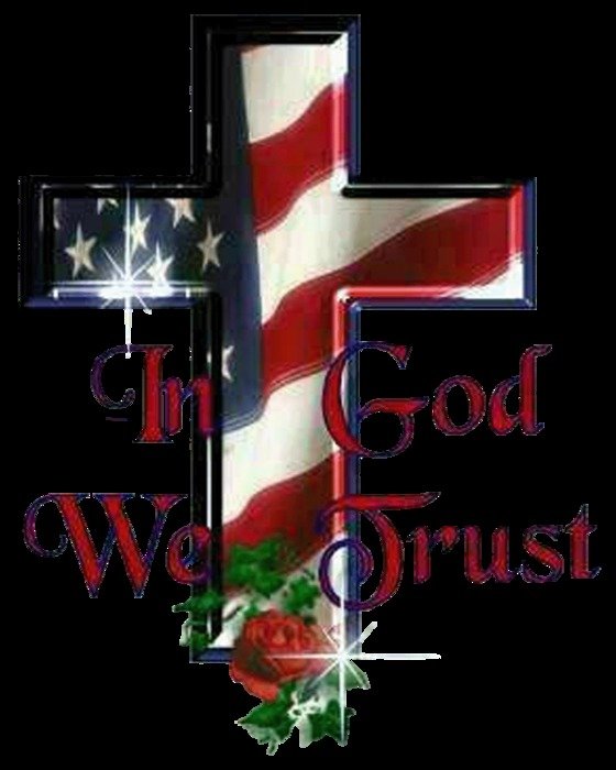 cross with american flag on black