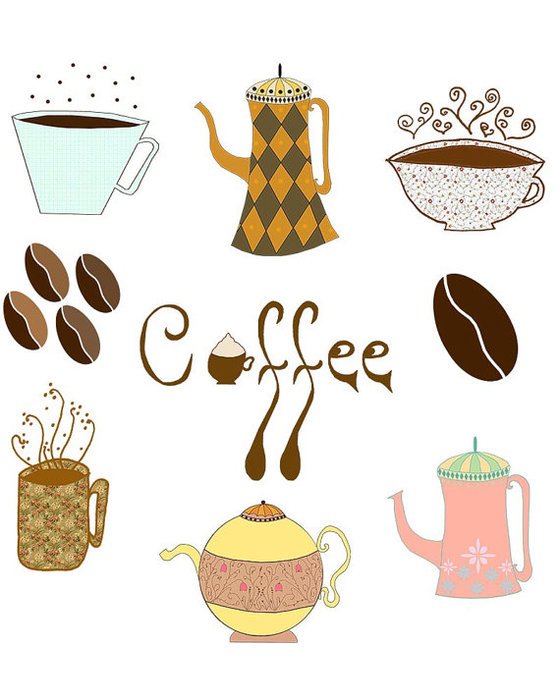 Cute Coffees Coffee Digital Images Pot