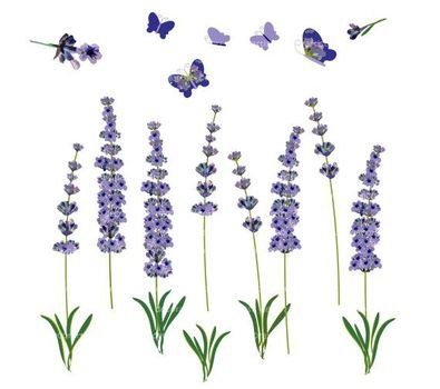 Flower Vintage Lavender Botanical Flowersbutterfly Clip