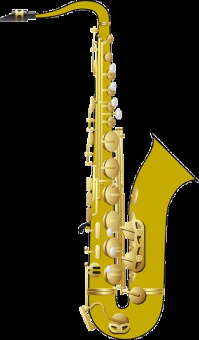 yellow saxophone on a black background