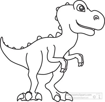 Animals Dinosaur Black White Outline 943 Classroom