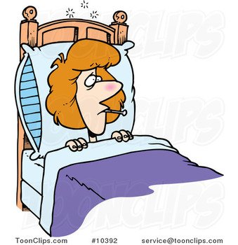 Cartoon Sick Lady clipart