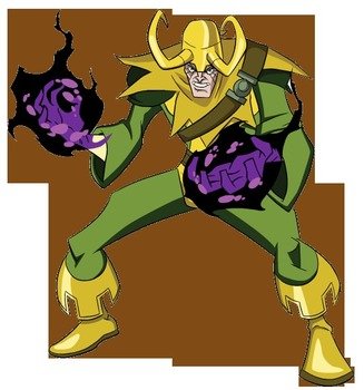 cartoon mystic hero on a brown background