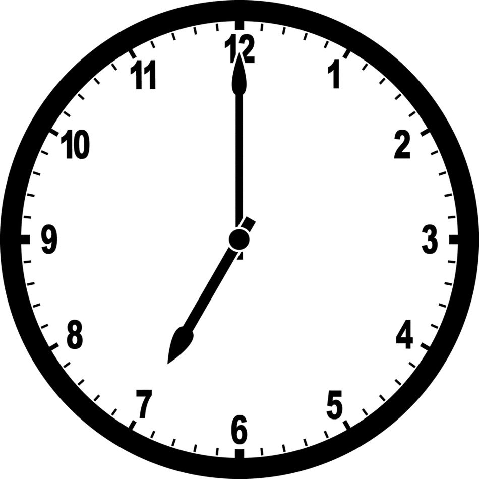 seven o'clock, clock face