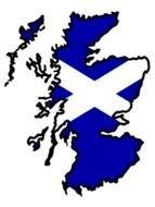 Scotland Flag on the map