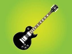 bass guitar on a green background