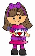 Girl with letter clipart