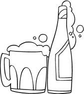 Champagne And Beer drawing