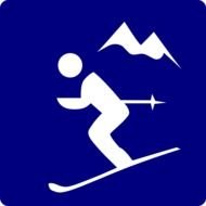 blue ski sign