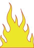 clipart of painted yellow flame