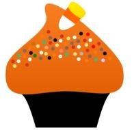 Colorful cartoon cupcake clipart