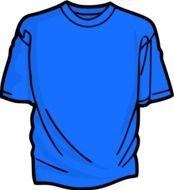 painted blue t-shirt on a white background