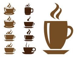 set of hot Coffee Cups