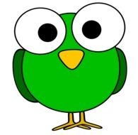 green bird cartoon drawing