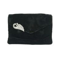 Vintage 1930 Art Dec Soft Velvet Clutch With Original Deco Clip