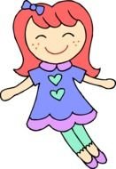 red haired Cute Dolly, drawing