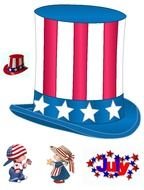 cylinder in the color of the American flag