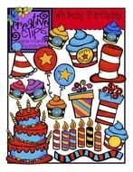 Cartoon Birthday Postcard Clipart