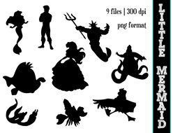 The Little Mermaid Silhouettes drawing