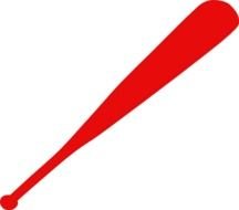 Red Baseball Bat At Clkercom Vector Online