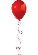 red balloon with red ribbon