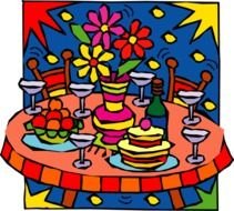 holiday table as a graphic illustration