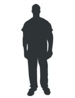 isolated black silhouette of a man
