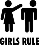 Clipart of Girls Rule Sign