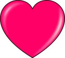 Clipart of the pink heart in a dark