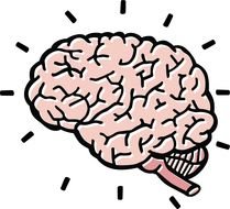 clipart of pink cartoon brain