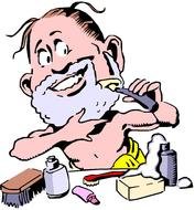 drawn man shaving his beard