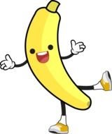 happy yellow banana as a picture for clipart