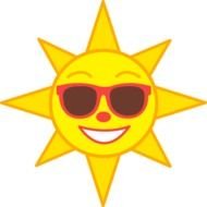 Happy Yellow Sun Wearing Shades clipart