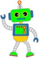 green robot as a graphic image