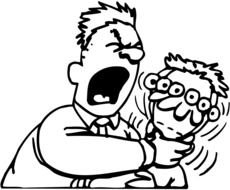 drawn angry man strangles the interlocutor