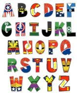 Superheroes Alphabe drawing