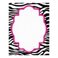 Trendy Zebra Print With Pink Customized Letterhead Zazzle