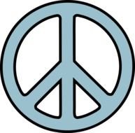 Blue Peace sign as a clipart