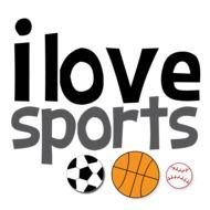 banner with the inscription "I love sports"