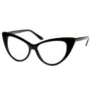 glasses with a black frame on a white background