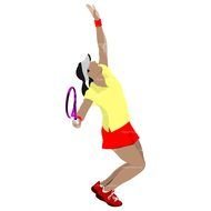 Woman playing tennis clipart