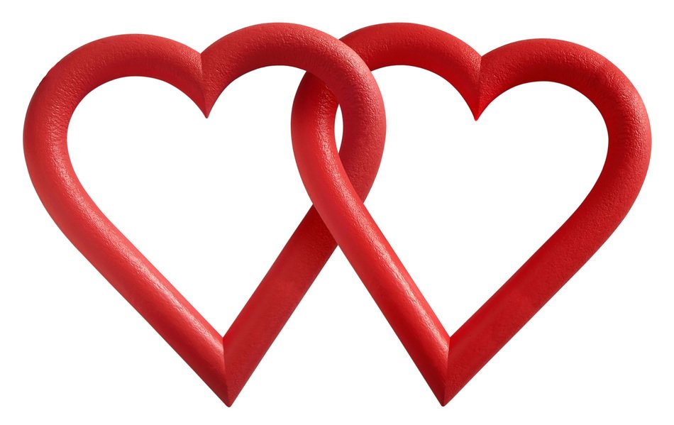 intertwined hearts drawing
