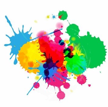 Colorful Bright Ink Splashes On White Background Free Vector