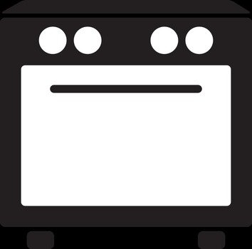 painted black and white oven