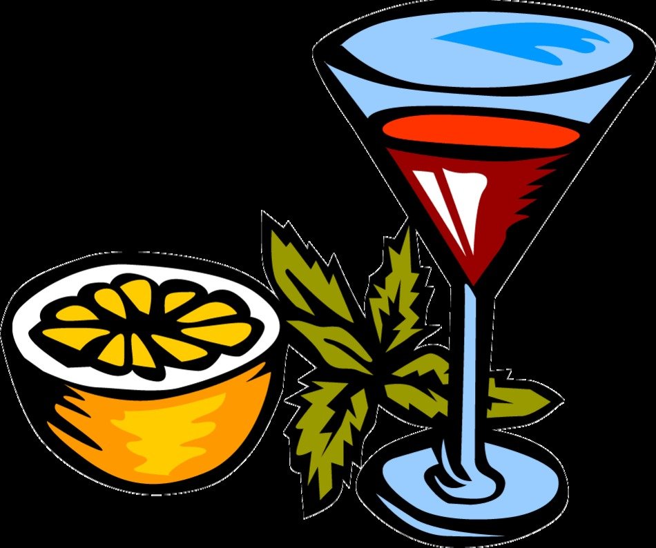 Martini Glass and orange drawing