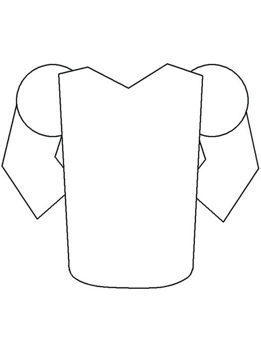 black and white drawing of armor